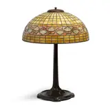 Acorn Table Lamp by Tiffany Studios, leaded glass, patinated bronze, shade stamped 'TIFFANY STUDIOS NEW YORK 7435', base stamped 'TIFFANY STUDIOS NEW YORK 53, sold May 2020