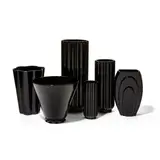 George Sakier, Group of Six Vases, for Fostoria Glass Company, mold blown glass