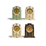 Warren Telechron Company, Group of Four Electroalarm Table Clocks, bakelite, gilt metal, glass, comprising two cream, one brown and one green, each marked Telechron on the faces