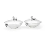 Georg Jensen, Pair of Grapevine Lidded Vegetable Tureens