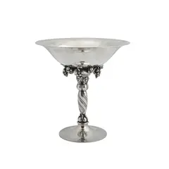 Grape Pattern Tazza by Georg Jensen, model 263B, sterling silver, stamped with maker's hallmarks and assay marks, stamped '263B', sold May 2020