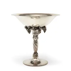 Grape Pattern Tazza by Georg Jensen, model 263B, sterling silver, stamped with maker's hallmarks and assay marks, stamped '263B', sold May 2020