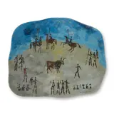 Duilio (Dubé) Barnabé, Plaque, for Fontana Arte, reverse painted glass, painted mark 'DUBE*FONTANA ARTE*'