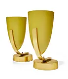 American Modern, Pair of Table Lamps, enameled aluminum, brass