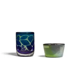 Ann Wolff, Bowl, glass, with engraved signature 'Ann Wärff 7