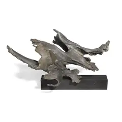 Francesco Somaini, Racconto nella notte III [III variante], partially polished pewter on iron base, signed and numbered "Somaini 62