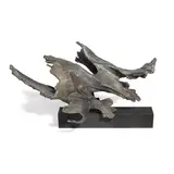 Francesco Somaini, Racconto nella notte III [III variante], partially polished pewter on iron base, signed and numbered "Somaini 62
