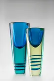 Vetreria Gino Cenedese, Unique Sommerso Vase, for Vetreria Gino Cenedese, blue sommerso, cased in green glass