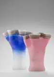 Vetreria Gino Cenedese, Large Fazzoletto Scavo con Fili Vase