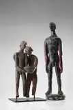 Alfredo Barbini, Unique Figura in Piedi, for Vetreria Gino Cenedese, scavo glass with gold foil applications, engraved 'Alfredo Barbini Murano 1948'