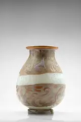 Ermanno Nason, Unique Large Magma con Decorazioni Vase, for Vetreria Gino Cenedese, cased opaque iridescent and applied glass