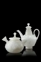 Ermanno Nason, Unique Teiera Orientale, for Vetreria Gino Cenedese, iridescent opaque glass with applied handle and decoration