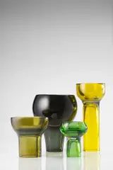 Antonio da Ros, Group of Four Rare Clessidra a Fungo Vases, for Vetreria Gino Cenedese, sommerso glass