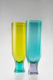 Antonio da Ros, Large Rare Tulipano Chiuso Vase, for Vetreria Gino Cenedese, green/yellow sommerso glass cased in green