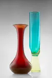 Rare Vaso su Base Conica by Antonio da Ros, for Vetreria Gino Cenedese, green sommerso glass, cased in straw yellow, offered Dec 2018
