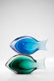 Two Rare Pesce Mulistrati by Antonio da Ros, for Vetreria Gino Cenedese, sommerso glass, offered Dec 2018