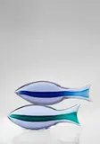 Antonio da Ros, Two Pesce con Fascia Orizzontale, for Vetreria Gino Cenedese, sommerso glass