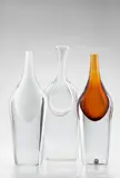 Three Rare Bottiglia Tipo Sasso con Collo Corto Vases by Antonio da Ros, for Vetreria Gino Cenedese, sommerso glass, the clear example with narrow band of internal decoration, offered Dec 2018