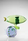 Antonio da Ros, Two Rare Pesce con Murrine, for Vetreria Gino Cenedese, murrine glass, large example engraved 'Cenedese'