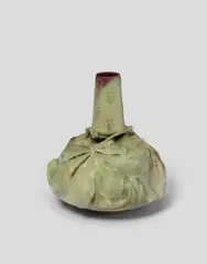 Ernest Bussière, Horse Chestnut Vase, for Keller et Guerin, white earthenware with polycrome glaze, glaze mark 'K