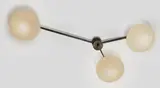 Three Arm Ceiling Light by Angelo Lelii, for Arredoluce, brass, frosted glass, offered Dec 2019