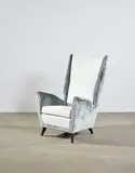 Gio Ponti, Wingback Chair, , walnut, upholstery