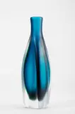 Paolo Venini, Rare Inciso Bottle, for Venini, hand-blown and carved glass with wheel carved inciso texture, acid etched stencil 'venini murano ITALIA'