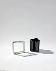Picture Frame by Gabriella Crespi, steel, glass, stamped facsimile signature 'Gabriella Crespi', sold Dec 2019