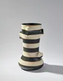 Other Planes III by Martin Bodisen Kaldahl, hand-built stoneware, slip glazes, incised 'Kaldahl 2002', sold Dec 2019