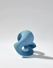 Merete Rasmussen, Blue Twisted Form, ceramic, applied with paint