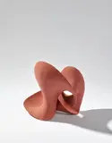 Merete Rasmussen, Red Brown Twisted Form, stoneware, applied with paint