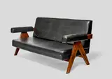 Pierre Jeanneret, Sofa, teak, vinyl upholstery