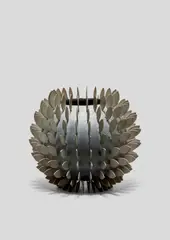 Chris Knight, Nurture, cast silver and stainless steel, with stamped makers mark, Sheffield assay mark, and '925' for sterling silver