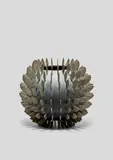 Chris Knight, Nurture, cast silver and stainless steel, with stamped makers mark, Sheffield assay mark, and '925' for sterling silver