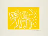 André Butzer, Katze, 2009, Farblinolschnitt (Handabzug) auf Velin
