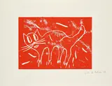 André Butzer, Katze, 2009, Farblinolschnitt (Handabzug) auf Velin
