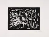 André Butzer, Ohne Titel (Katze), 2009, Farblinolschnitt (Handabzug) auf Velin