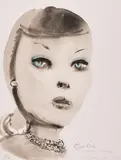 Marlene Dumas, Barbie (with pearl necklace), 1997, Farblithografie auf Bütten