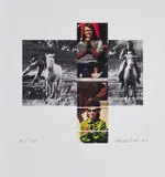 John Baldessari, The Intersection Series: Person on Horse and Person falling from Horse (with Audience) (2001/2002)