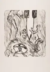 Martin Disler, Ohne Titel, 1991, Lithografie auf Arches (Wasserzeichen)
