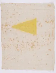Sergej Jensen, The last yellow Triangle, 2005, Gouache und Bleiche auf Leinen