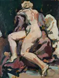 Franz Rederer, Nu Assis, 1938, Öl auf Hartfaser