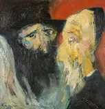 Heinrich Tischler, "Gespräch", 1920, Öl auf Leinwand