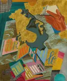 Johannes Molzahn, "Armariolo in Antisma", 1939, Öl und Goldauflage auf Leinwand