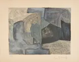 Serge Poliakoff, Komposition in Grau, 1966, Lithografie auf Velin