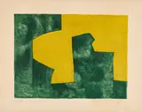 Serge Poliakoff, Komposition in Grün und Gelb, 1966, Farblithografie auf BFK RIVES (Wasserzeichen)