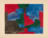Serge Poliakoff, Komposition in Grün, Rot und Blau, 1966, Farblithografie auf BFK RIVES (Wasserzeichen)