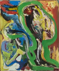 Finn Pedersen, "Lady with Ergochair", 1978, Öl auf Leinwand