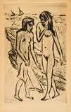 Max Pechstein, Nach dem Bade, 1922/23, Kaltnadel auf Simili-Japan