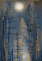 Werner Scholz, Novembersonne, 1934, Öl auf Karton, auf Holz kaschiert